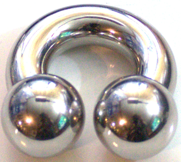 00g 1 Inch Monster Sexy 19mm ball Prince Albert Ring Hand Polished Horseshoe Hot
