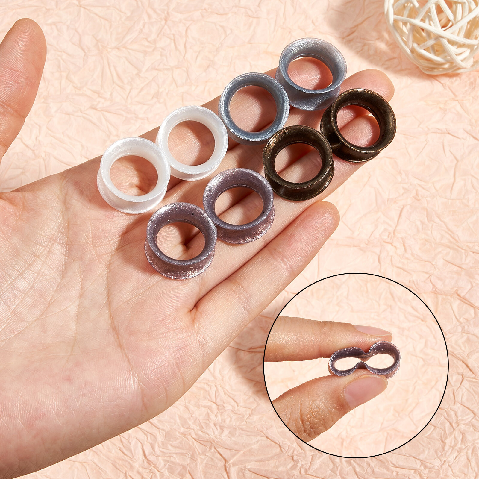 2pcs Silicone Tunnels Ear Gauges Soft Colorful Expander Plugs Double Flared