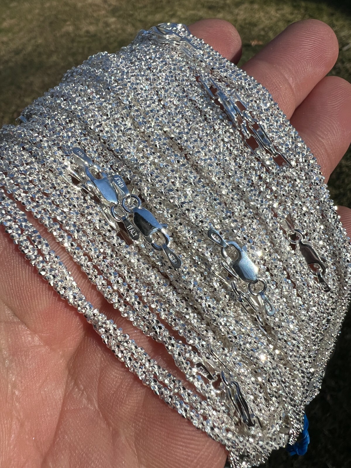 Real Solid 925 Sterling Silver Diamond Cut 3mm Sparkle Rope Bracelet 6-8.5″ Long