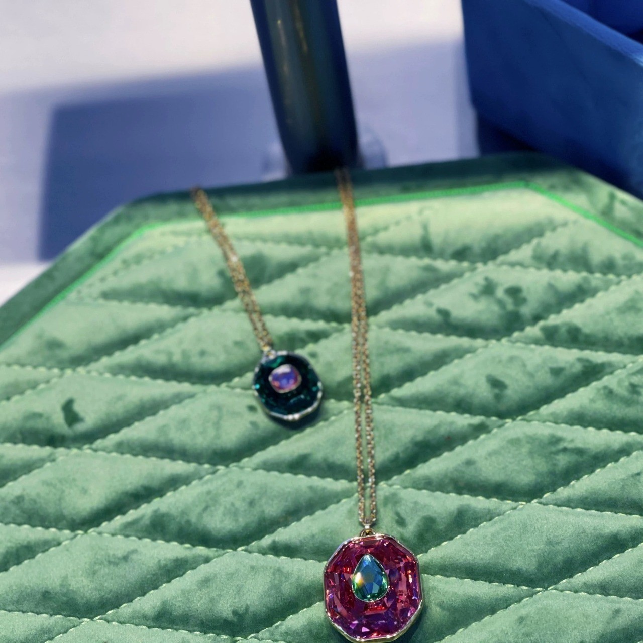 Swarovski Crystal Chroma Octagon Sugar Cube Necklace Earrings Set