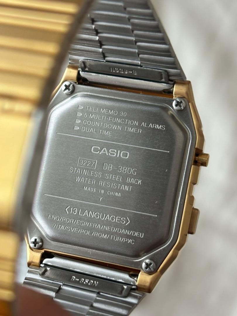 New manual Casio Data Bank DB 380G Gold battery dead
