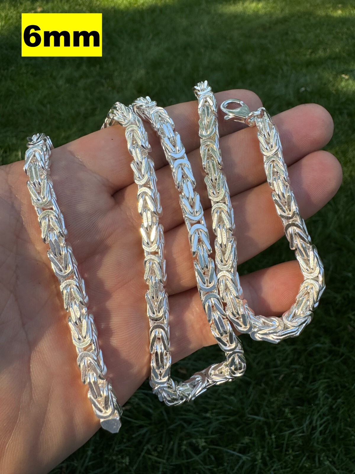 Real Solid 925 Sterling Silver Byzantine Rope Chain Mens Necklace 2.5-6mm 18-30″