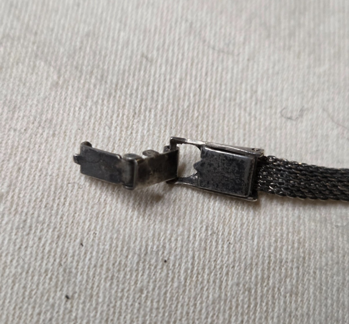 Vintage Bracelet Silver Sterling Identity 7 1/2” ID Pendant 8.2g Mesh Strap