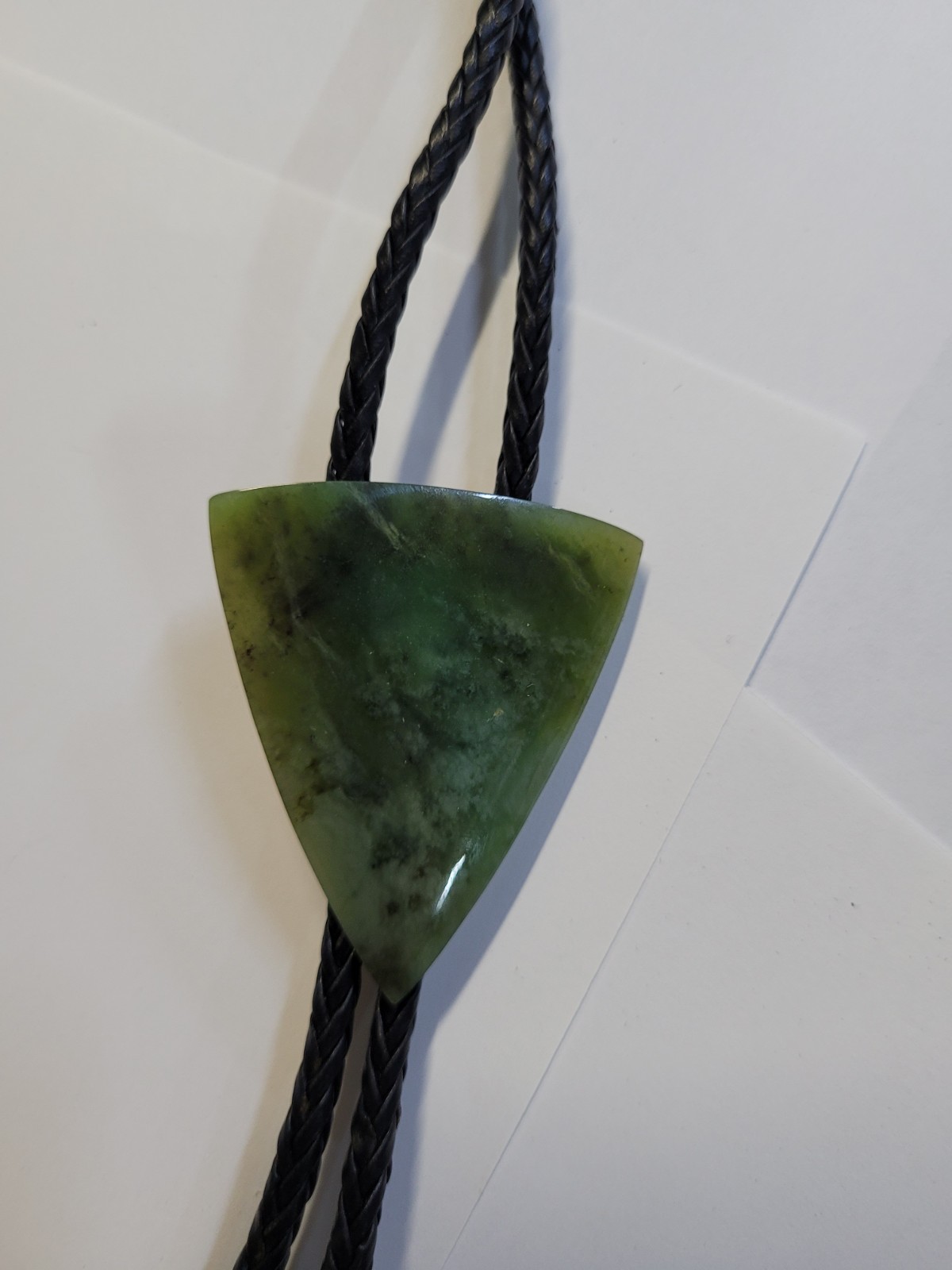 Bolo Tie With Jade and Bennett Style Type Slide Clip
