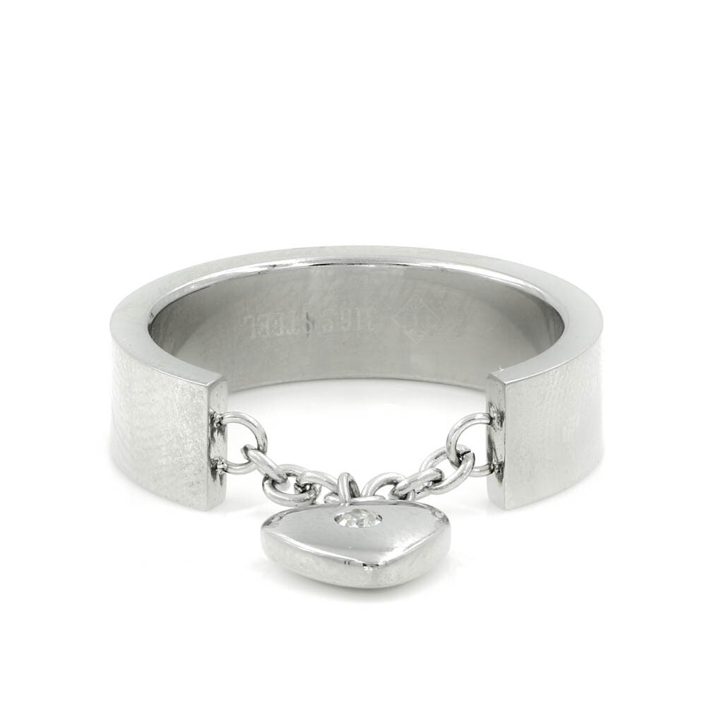 Stainless Steel 316 Women’s Dangle Heart Drop Ring