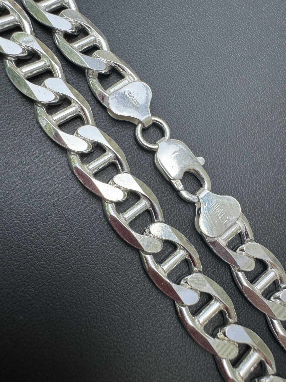 Real Solid 925 Sterling Silver Mariner Link Chain Or Bracelet ITALY 3-12mm Mens