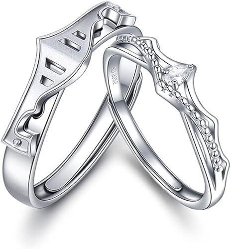 Princess and Knight Couple Ring Promise Love Matching Sets S925 Sterling