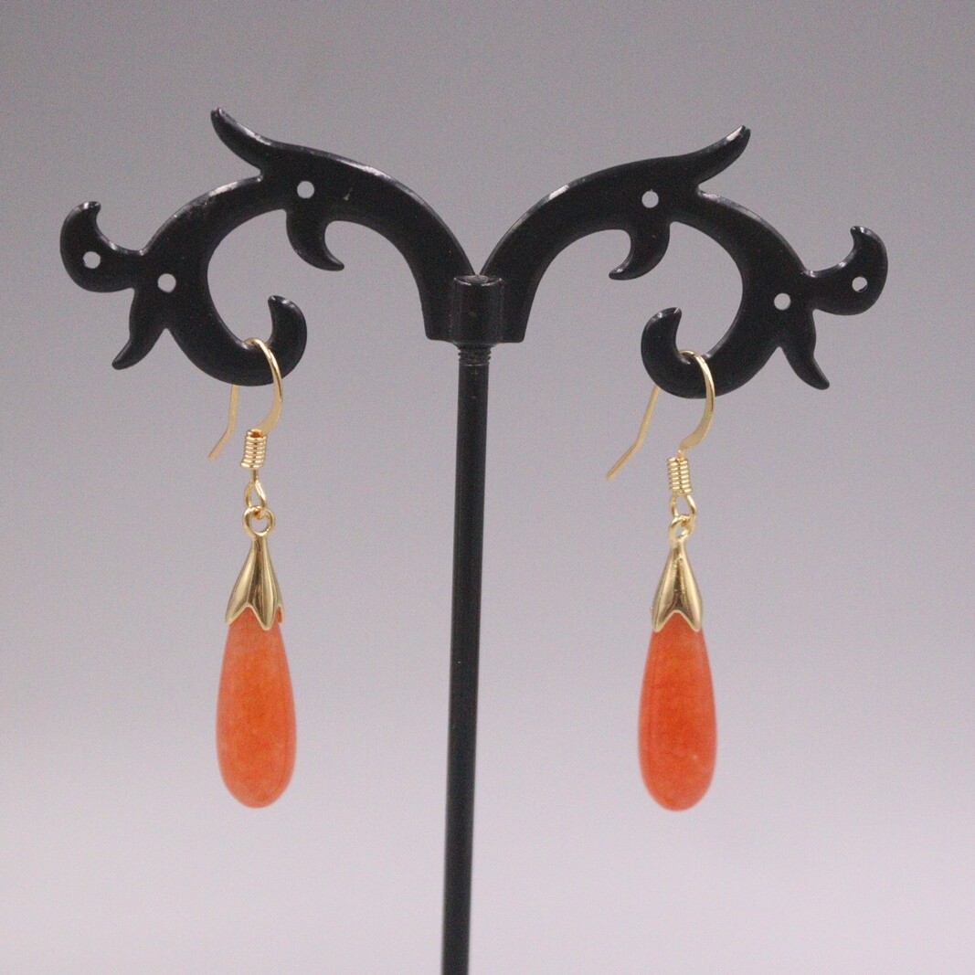 GP Alloy Heating Jade Earrings Drop For Women Red Raindrop Earrings Hook
