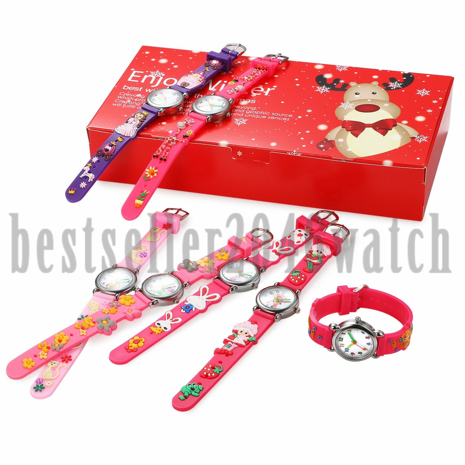 Cute Cartoon Pattern Watches Children Kids Girls Quartz Analog Wrist Watch Xmas