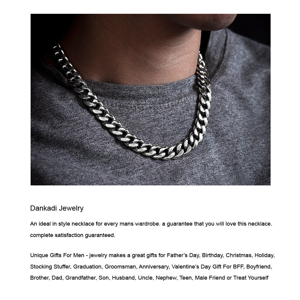 925 Sterling Silver Solid Miami Cuban Link Chain Men’s Necklace 10mm 22″ 24″ 26″