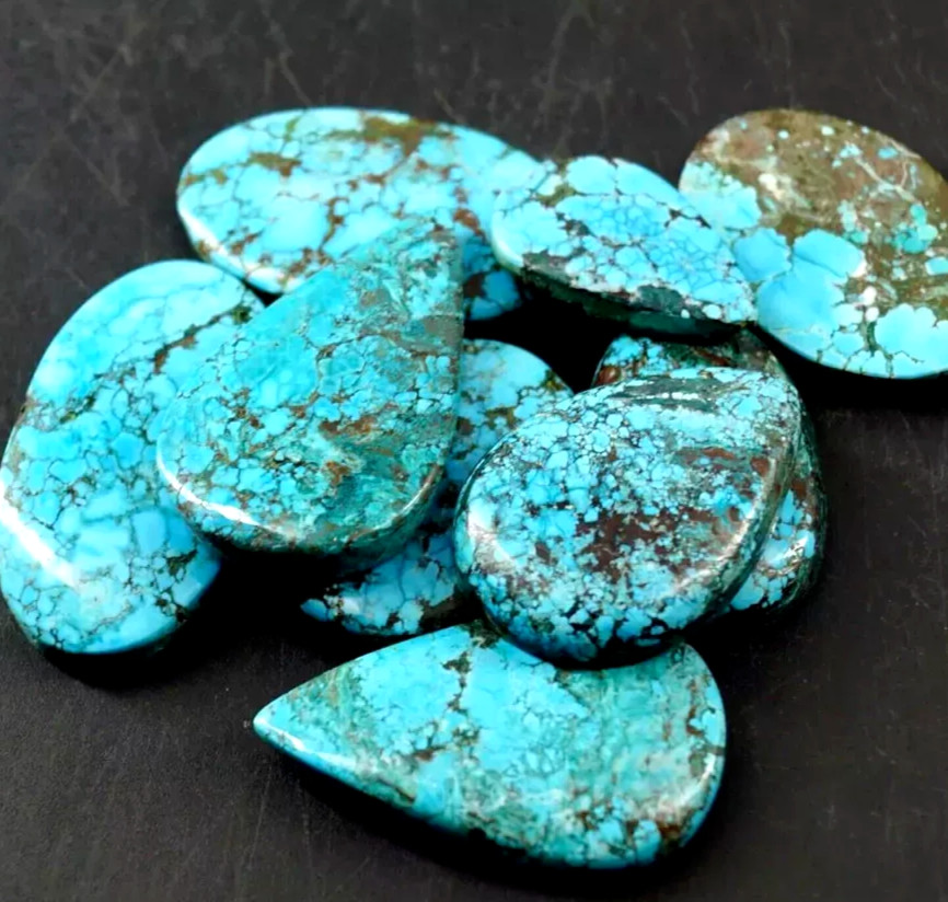 AAA 200 Ct Natural Spiderweb Blue Arizona Turquoise Lot Certified Loose Gemstone
