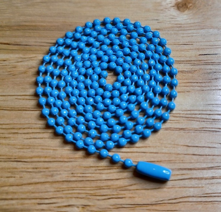 30″ Blue Colored 2.4mm Ball Bead Stylish Fashionable Dog Tag Chain Necklace