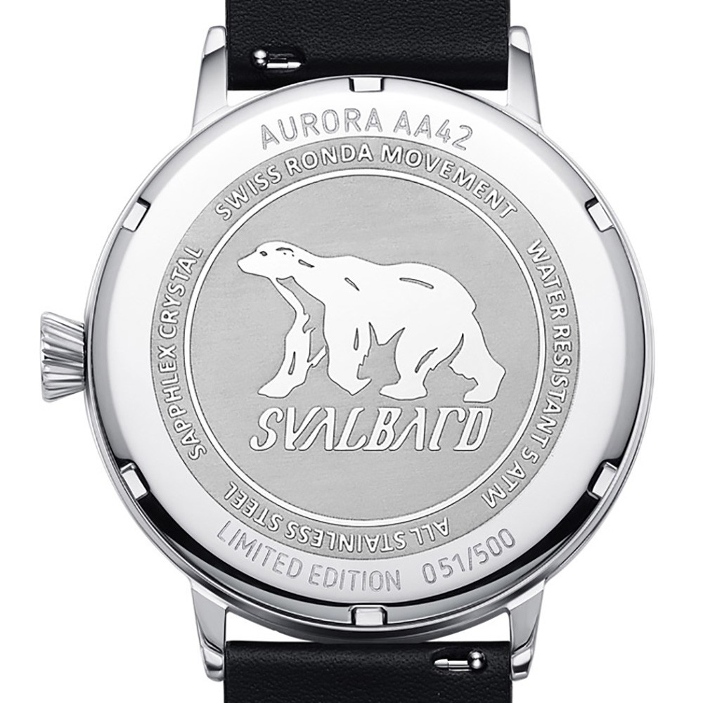 Svalbard AURORA AA42 Quartz Steel White Leather Blue Brown 24h Men’s Watch