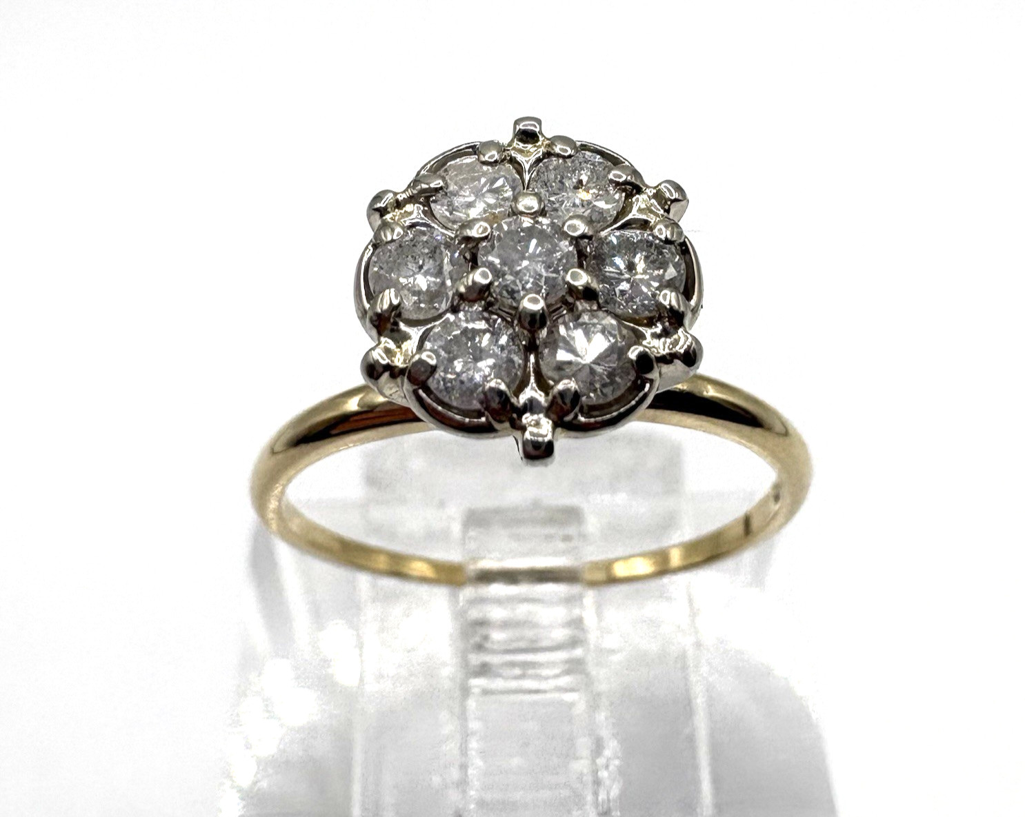 estate 10k yellow gold .50ctw dia cluster ring 2g sz6.75 $699 #313 24 hr. ship