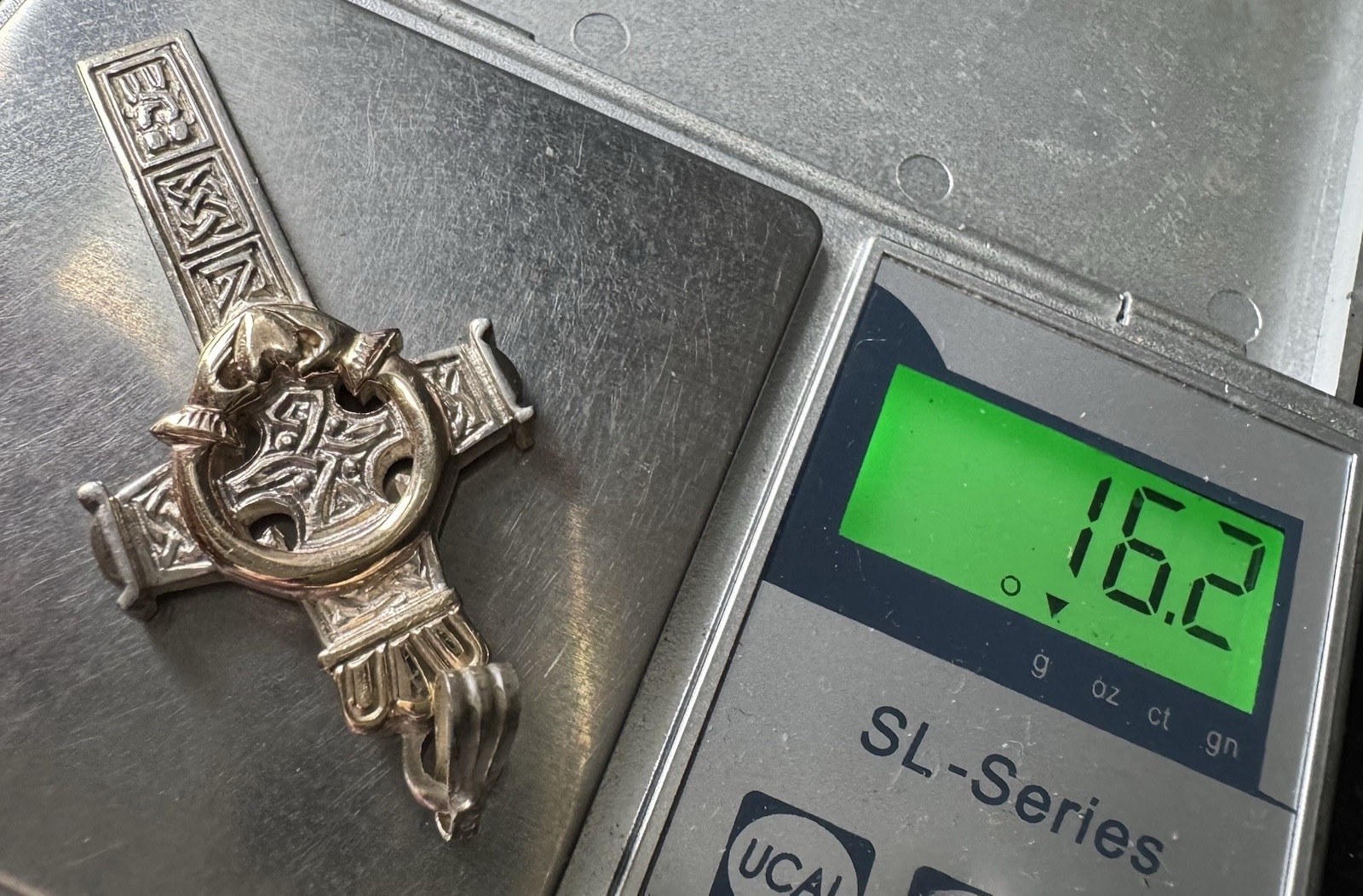 Aidan J Breen Irish Penal Celtic Cross Pendant 925 Sterling Silver AJB Ireland