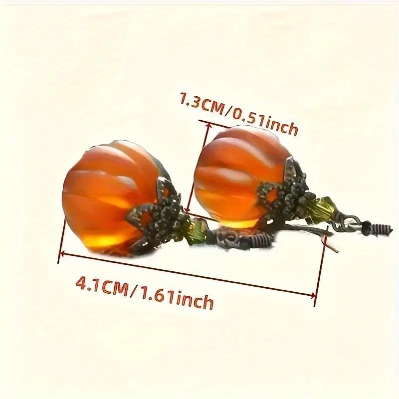 Halloween Pumpkin Dangle Earrings Vintage Holiday Party Women’s Festive Jewelry