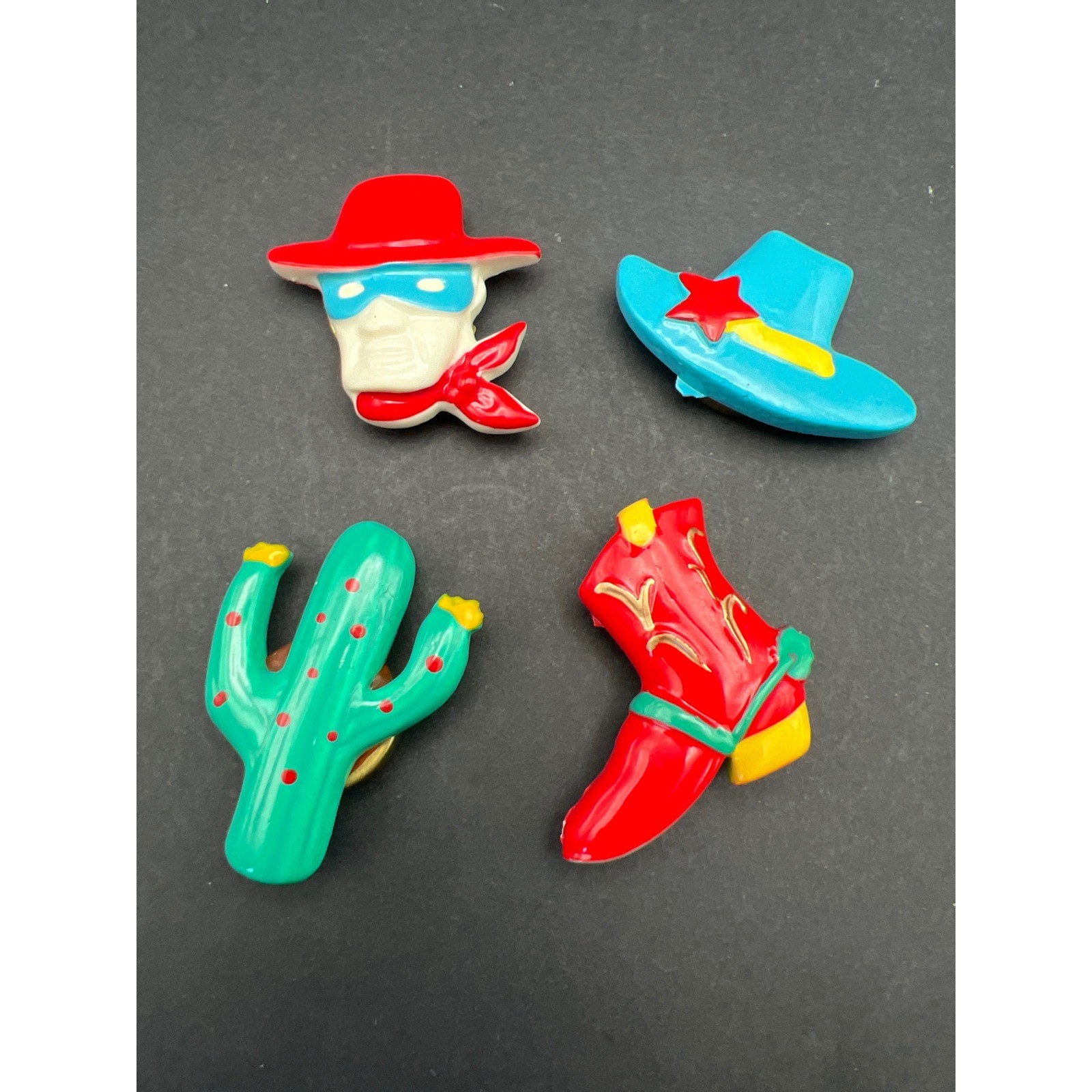 Vintage Western Cowboy Cactus Boot button covers Set of 4 Novelty button covers