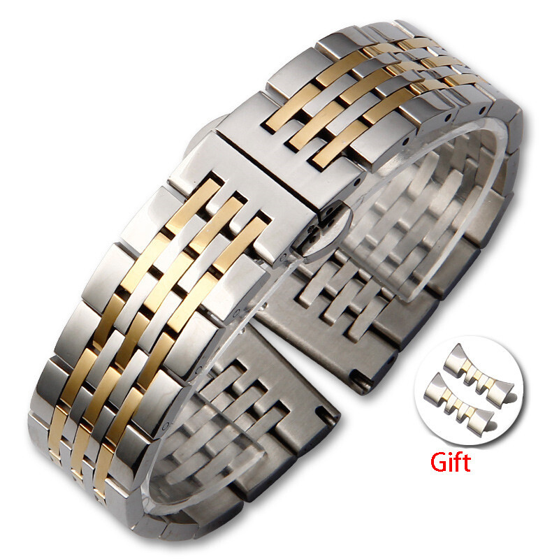 Premium Solid Stainless Steel Watch Strap Metal Band Universal 12-24 Elbow Free