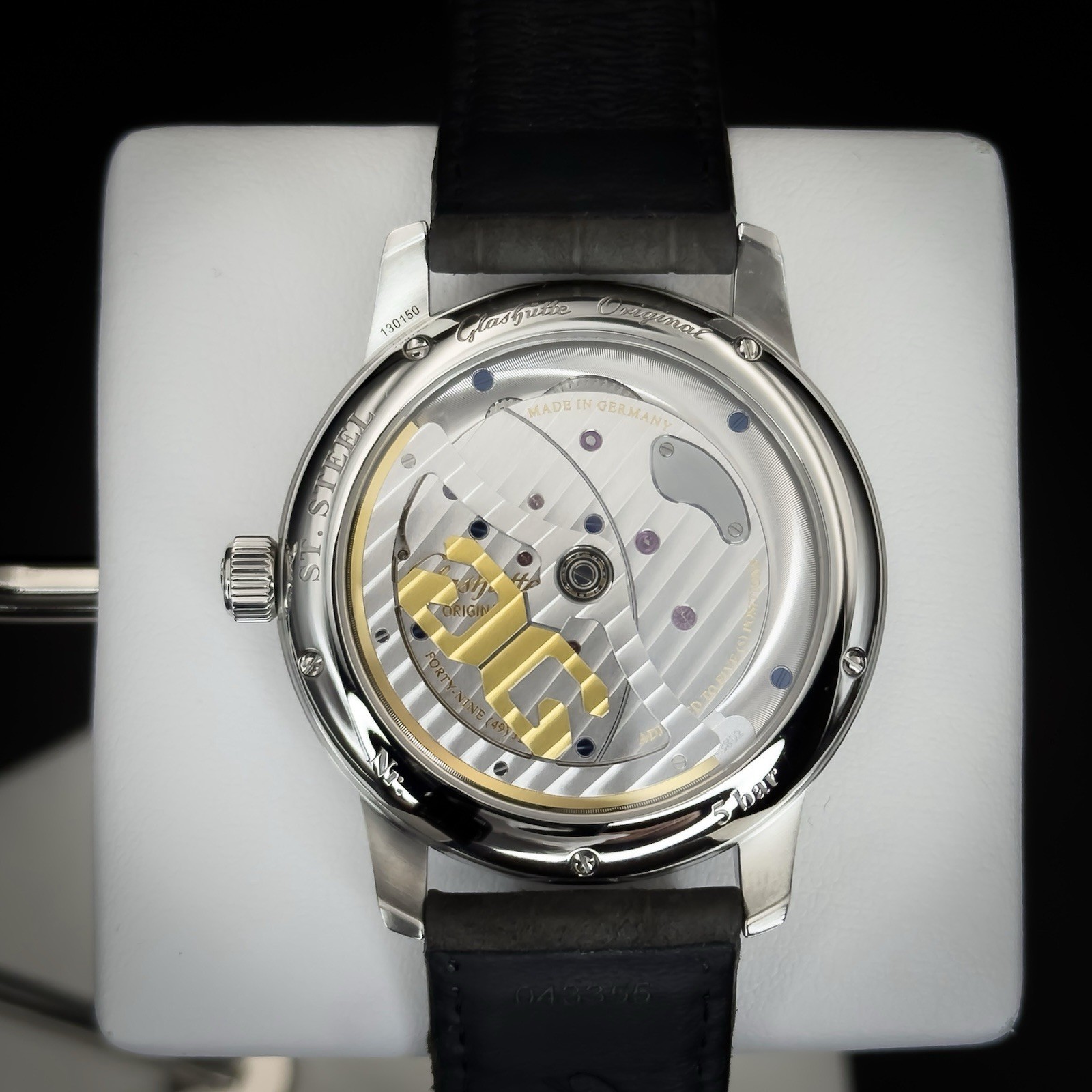 Glashütte Original PanoMaticInverse 1-91-02-02-02-30. 42mm. Steel. Full Set.
