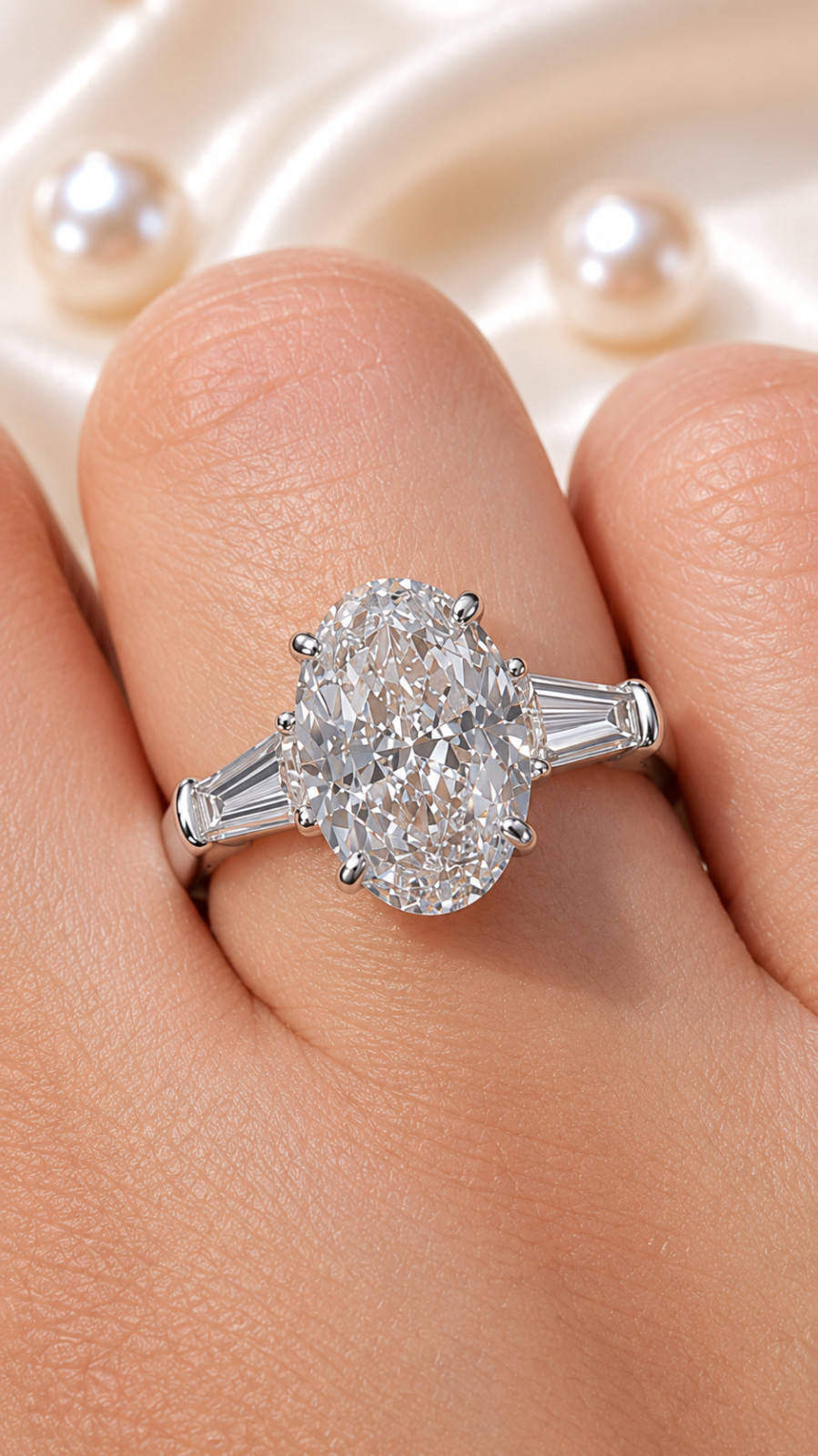 Sale ! 6.80 Ct Oval Cut IGI Lab Created Diamond Engagement Ring in 950 Platinum