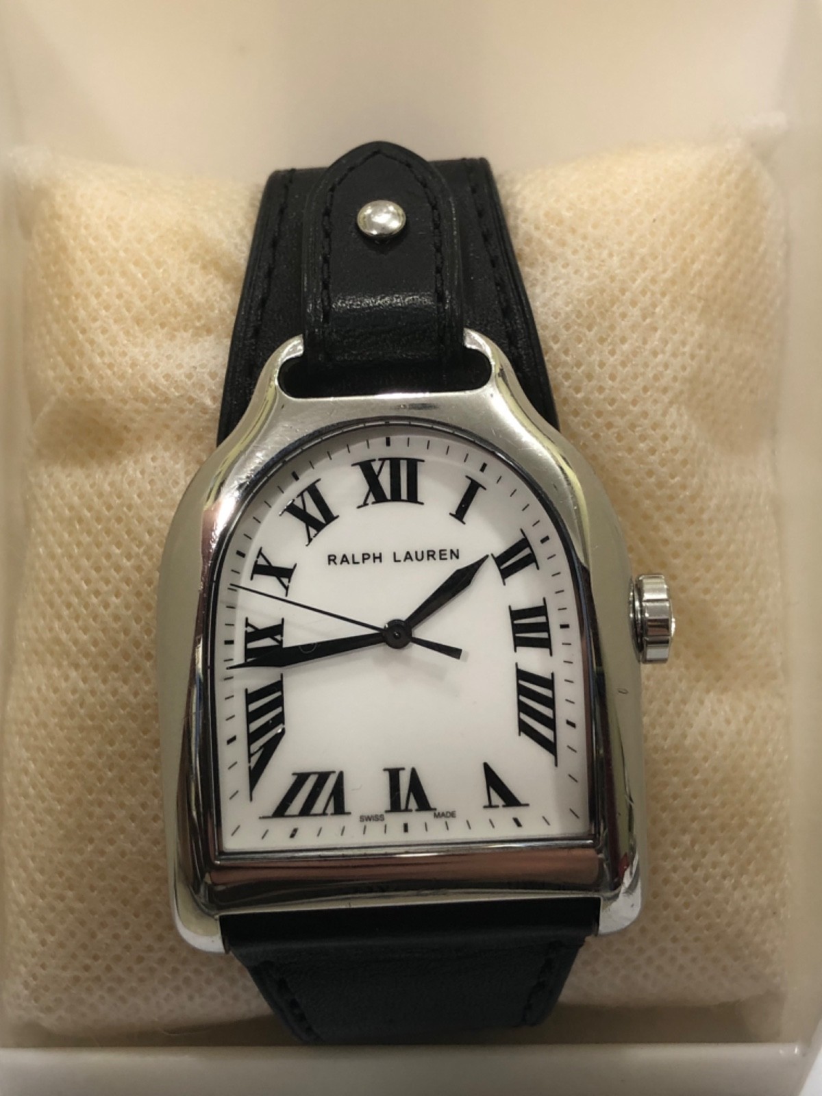 Ralph Lauren Stirrup Large Model Mens Watch Cal RL300.1 Leather K00302 Swiss