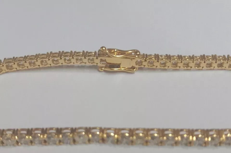 11Ct Round Cut Lab Created Diamond Tennis Bracelet 7.5″ 14K Yellow Gold Plated