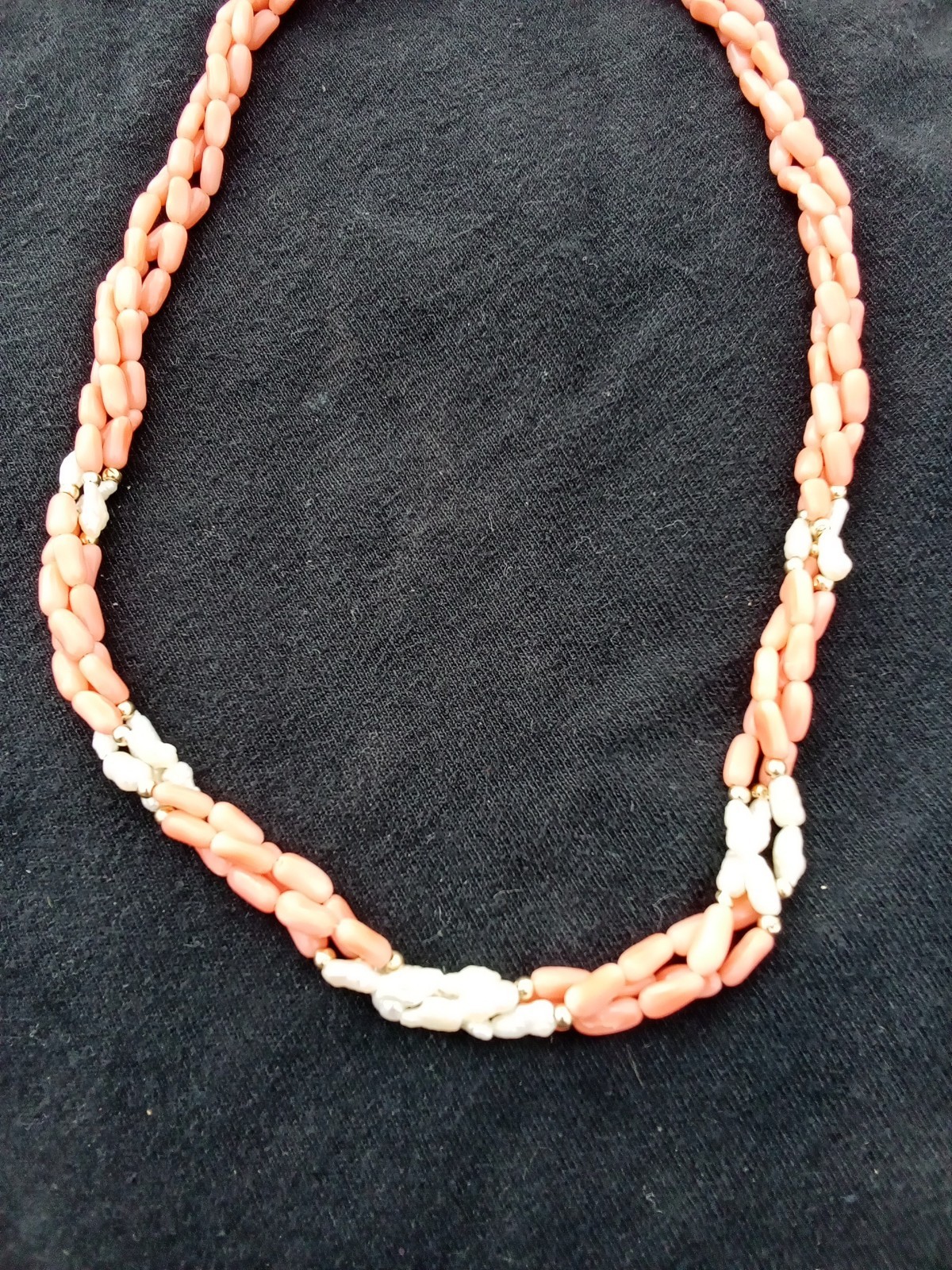 14k Coral And Sea Pearls 16-in Necklace