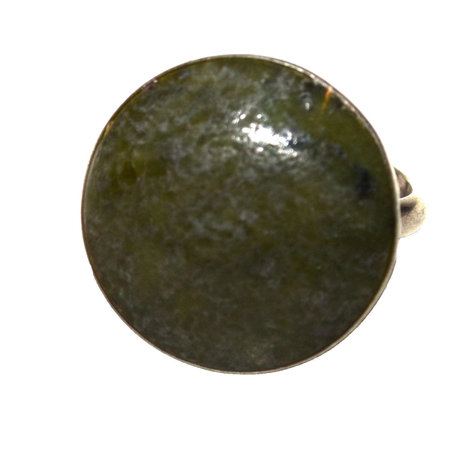 Vintage Green Agate Adjustable Sterling Silver Ring 5.3 Gram Size: 6