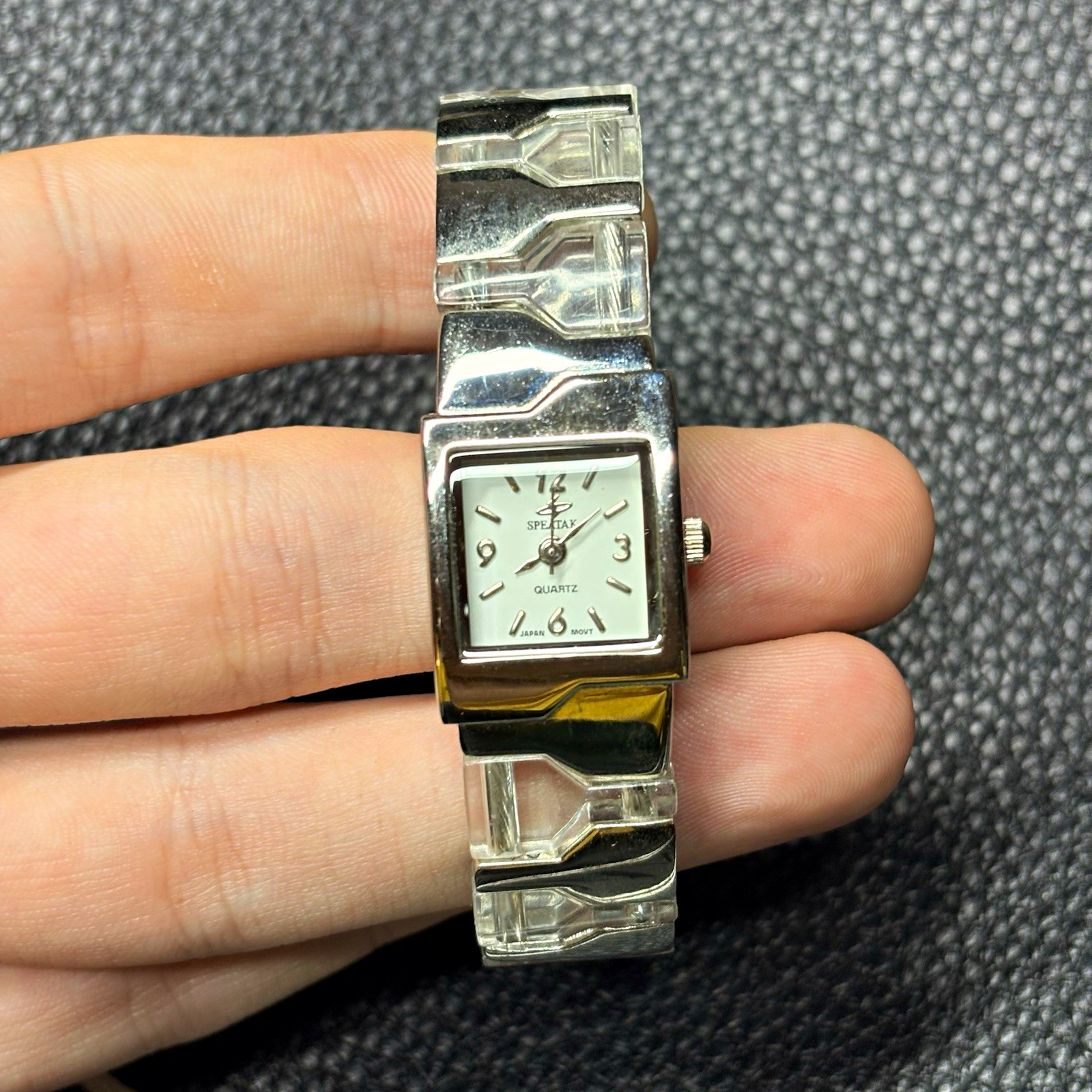 SPEATAK Women’s Dress Quartz Analog White Dial Silver Metal Bracelet Rectangle