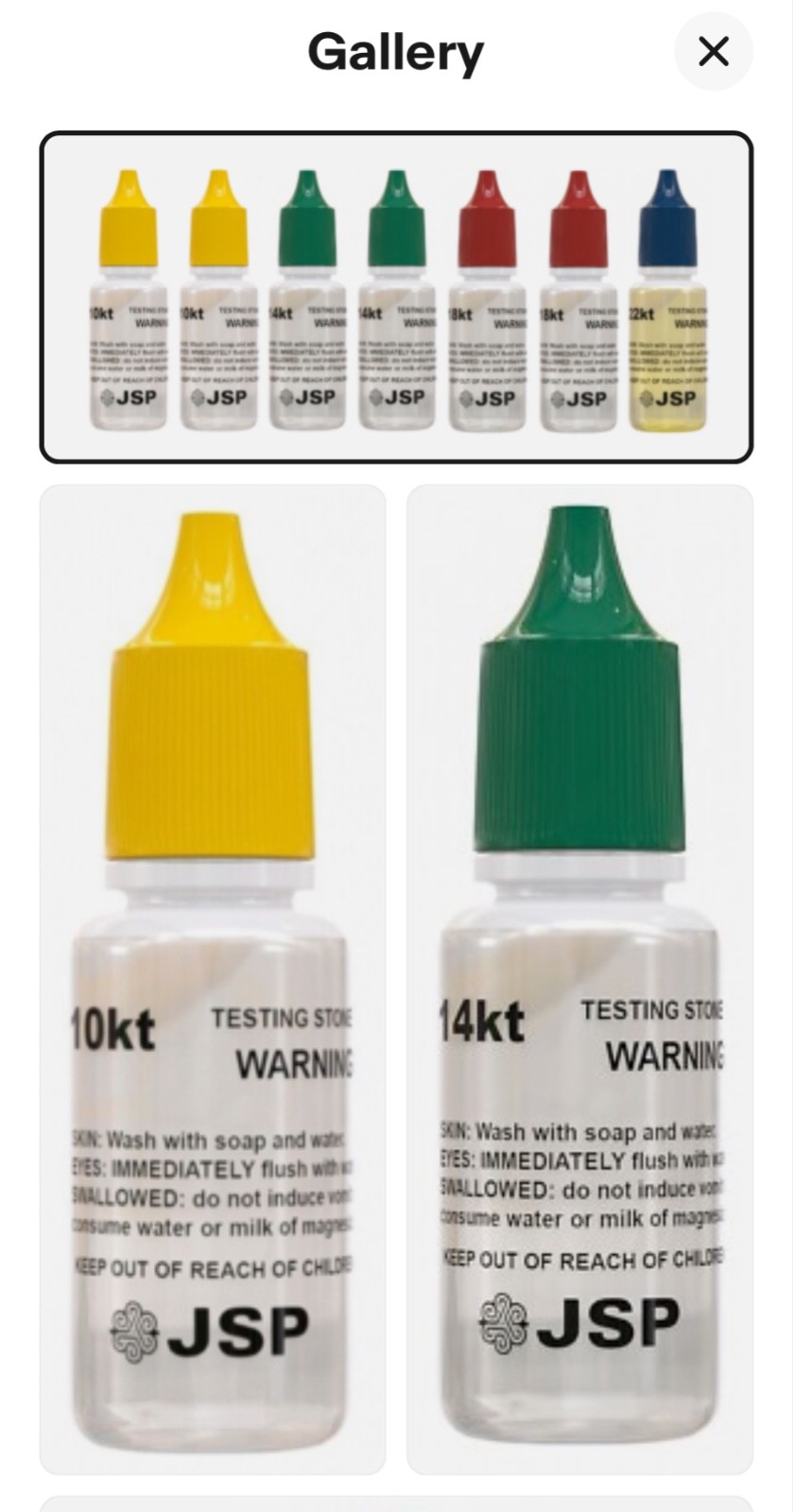 Gold Testing Kit 10k 14k 18k 22k Solutions Acids + Scratch Stone Test