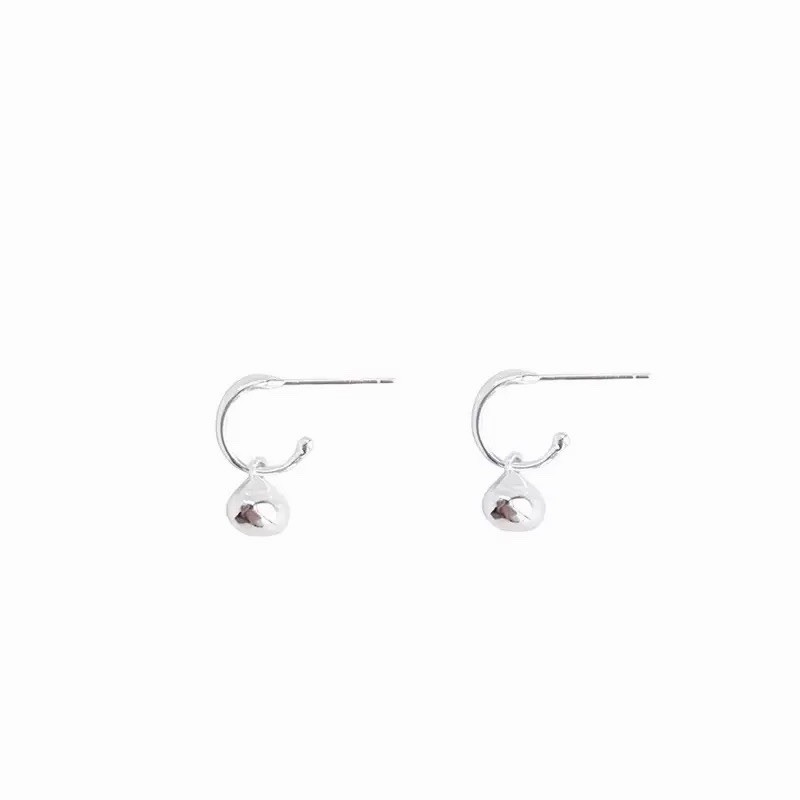 925 Silver Geometric Drop Huggie Hoop Earrings 10mm Small Dangle Earrings A52
