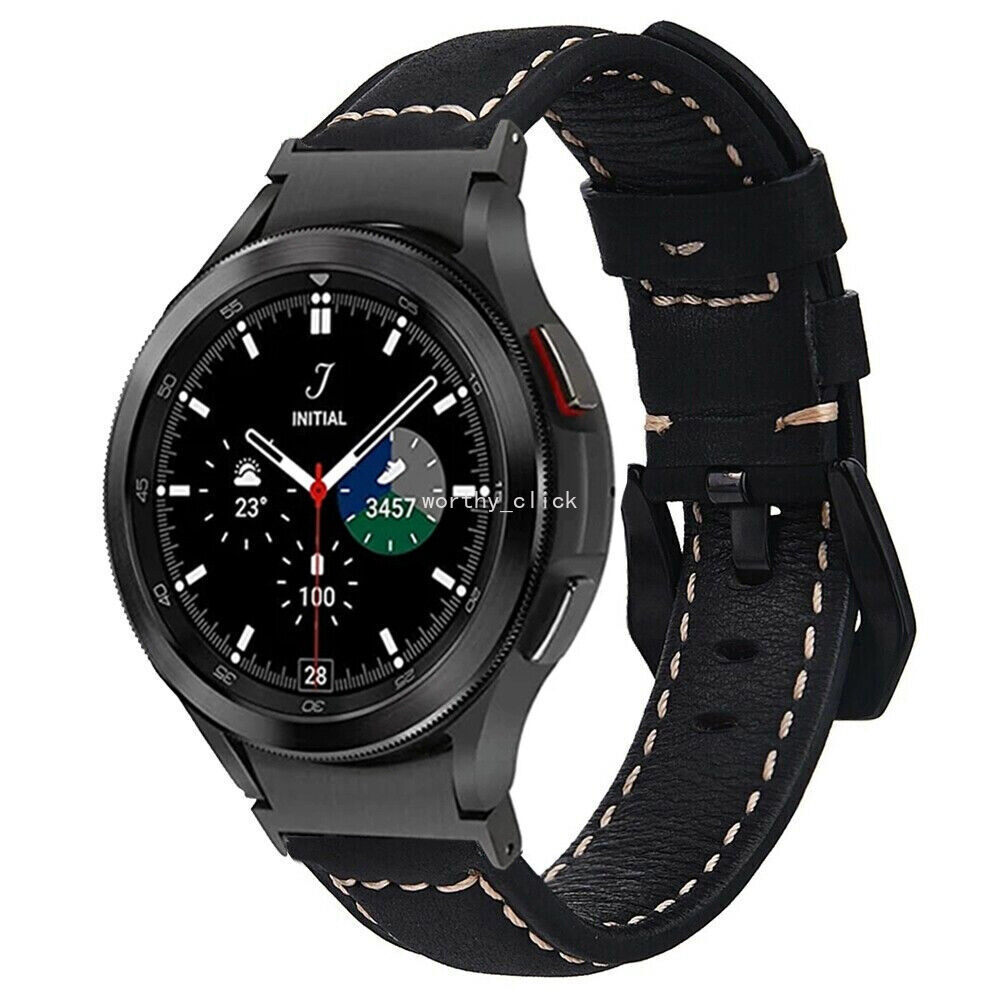 No Gaps Leather Wristband For Samsung Galaxy Watch Gen 4 5 6 7 40 44m Classic 47