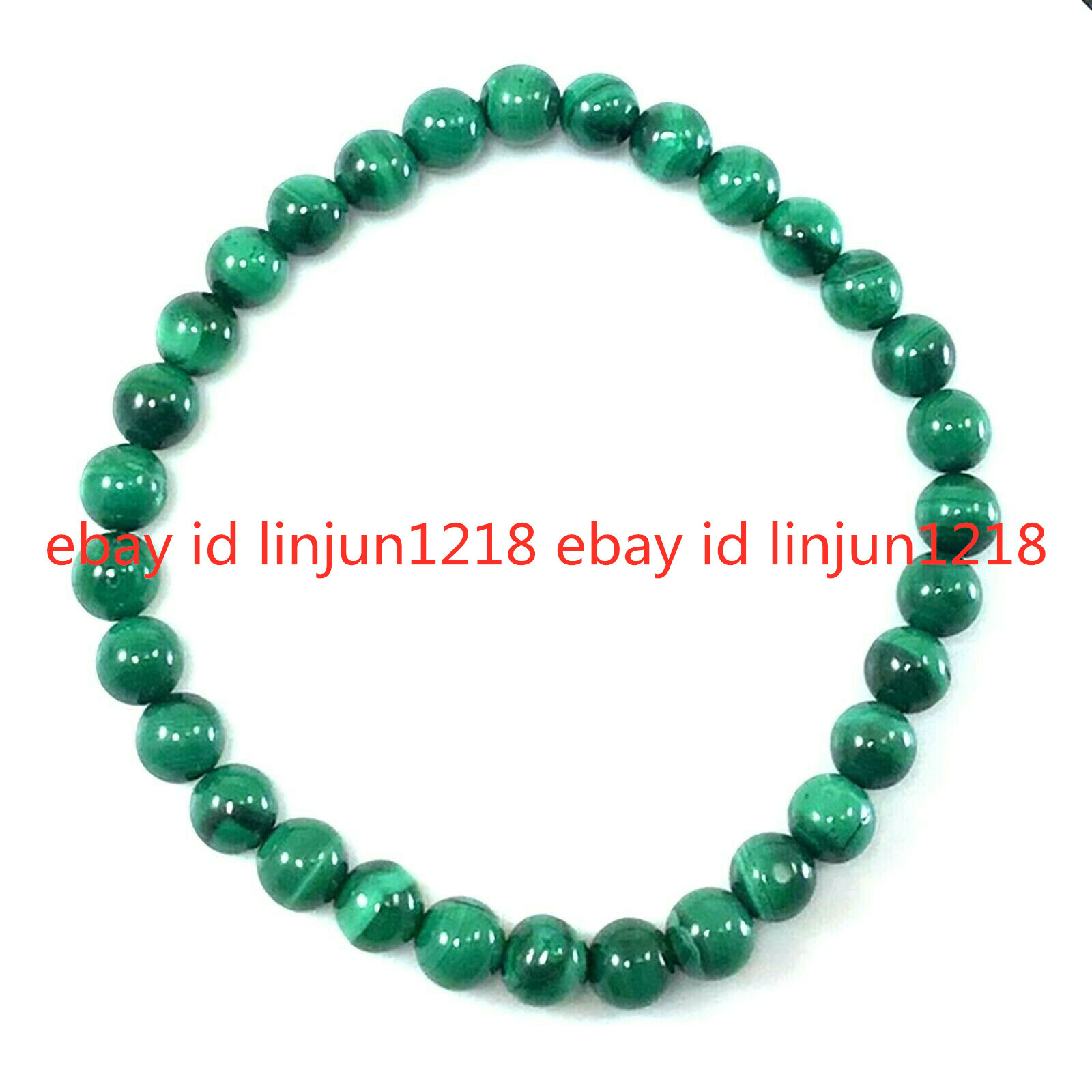 4/6/8/10/12mm Handmade Gemstone 100% Natural Malachite Stretch Bracelet 7.5 in