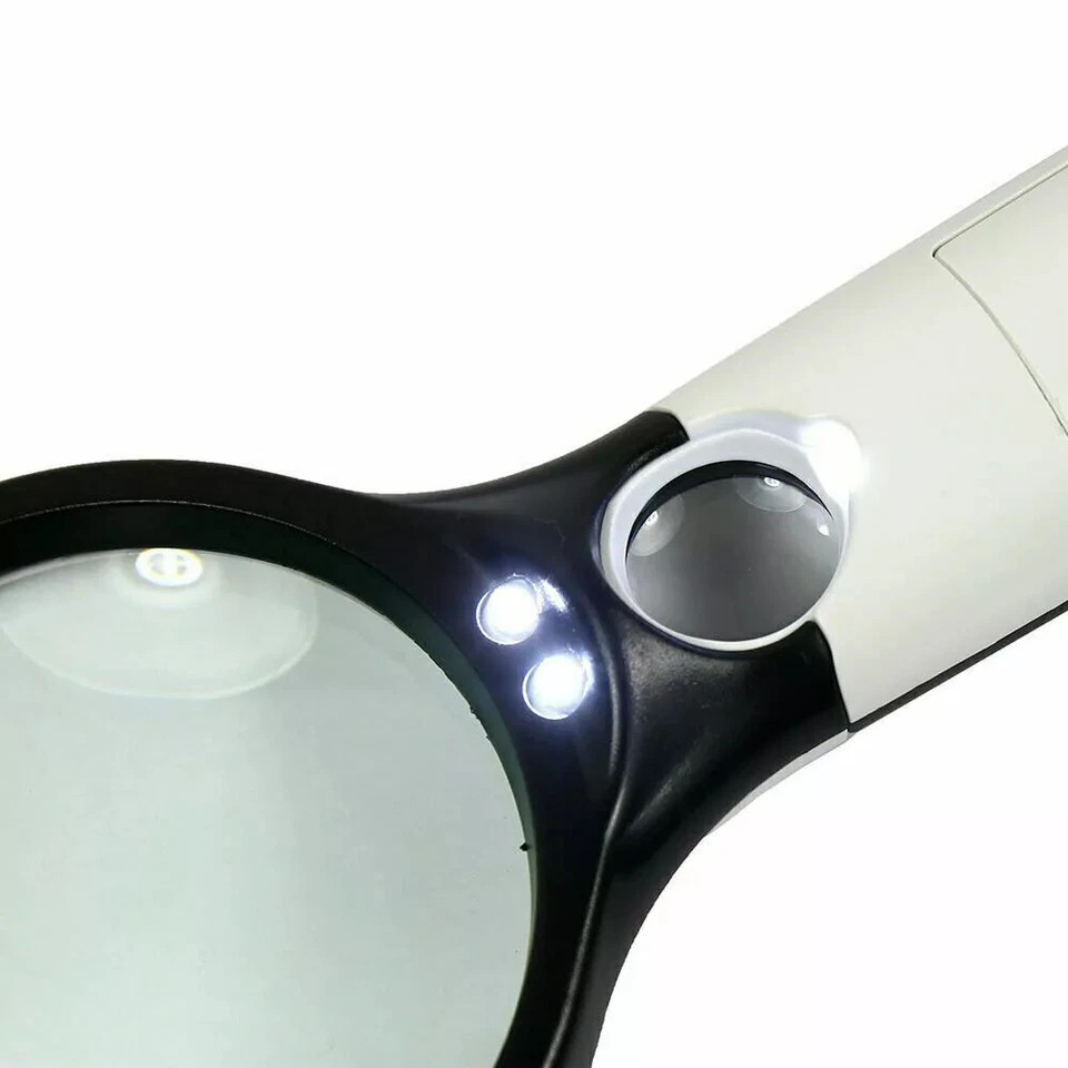 3x-45x Handheld Magnifier Magnifying Glass & 30x 60x 90x Coin Jewelers Loupe