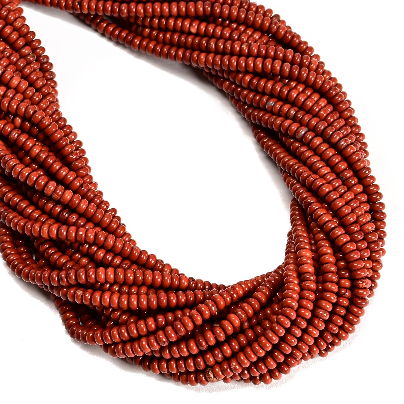 Natural Red Jasper Smooth Rondelle Beads Size 2x4mm 15.5″ Strand