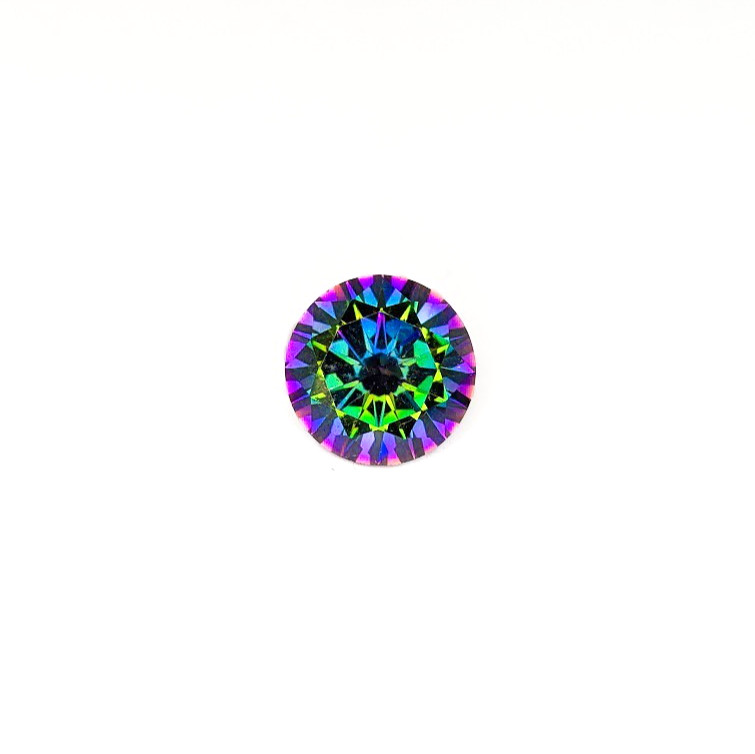 Round Faceted Mystic Rainbow Cubic Zirconia Gemstone