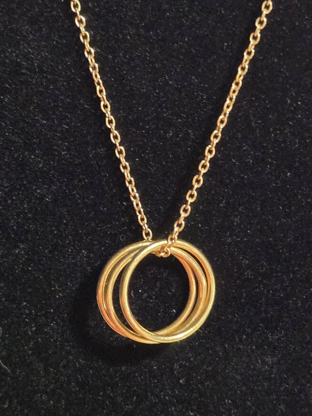 14K Gold Filled Triple Circle Pendant Necklace 18″ 1/20 14KGF
