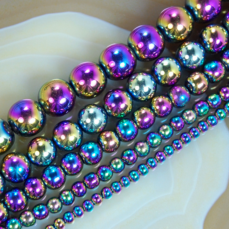 Rainbow Hematite Round Beads 15.5″ 3mm 4mm 6mm 8mm 10mm