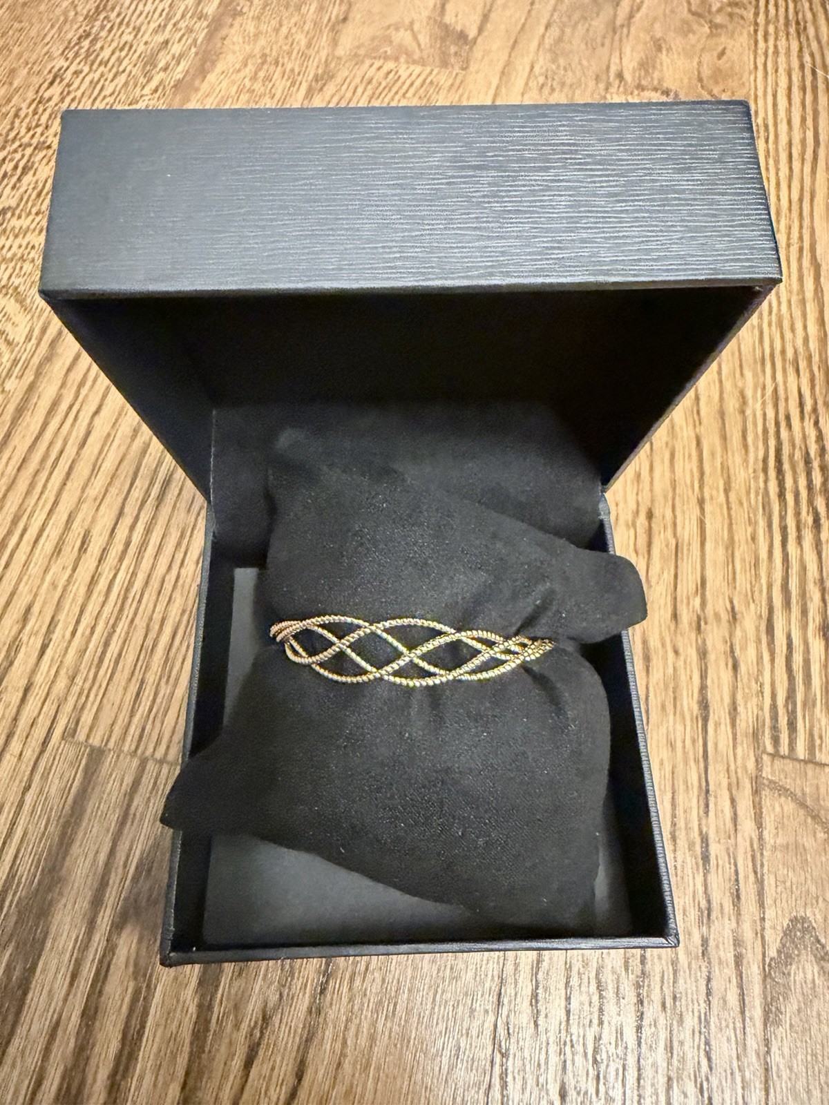 14-karat Gold Interlaced Braided Cuff Bracelet, Metal, Asymmetrical
