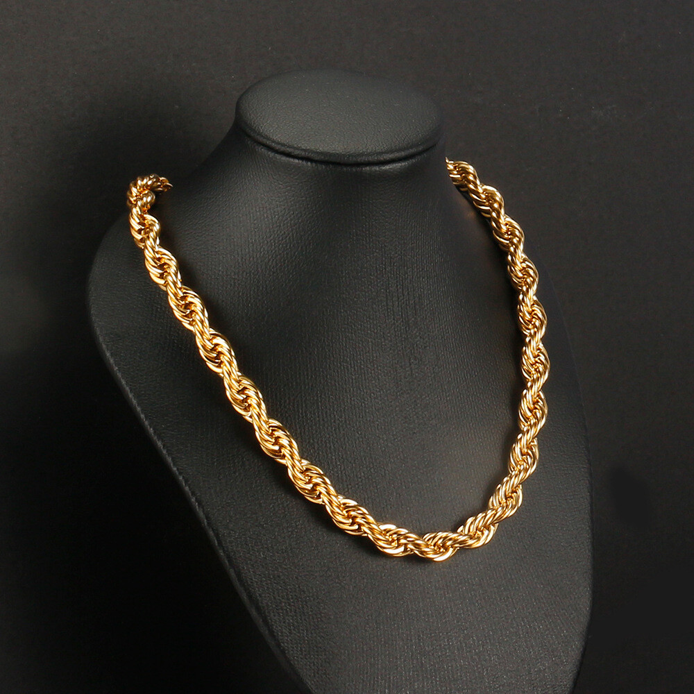 8/10mm Wide 316L Stainless Steel Women Men Rope Chains Necklaces 16”-47”