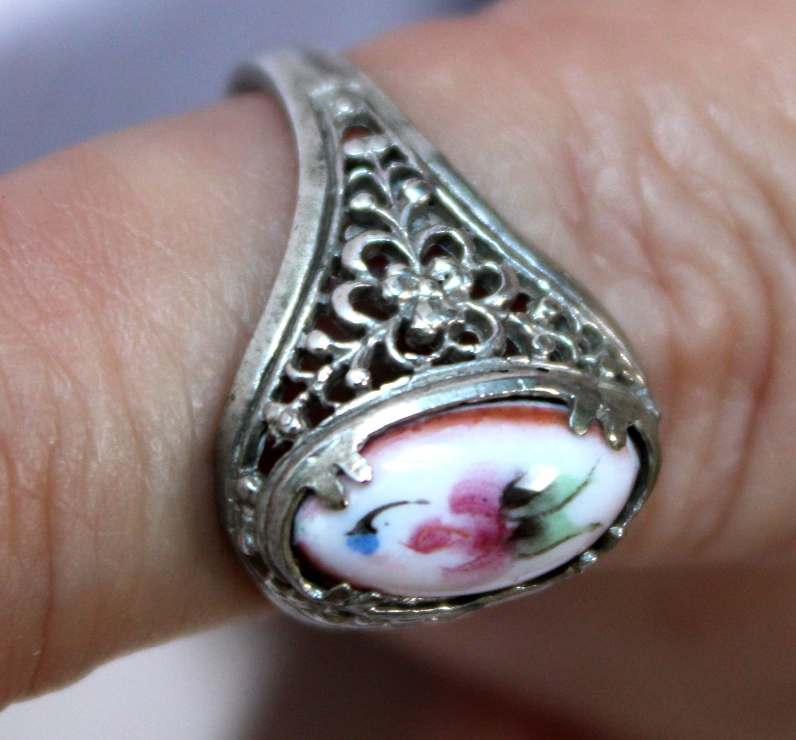 Vintage Russian Hand Painted Enamel Rings 4 Variation Finift Technique #77,83,95