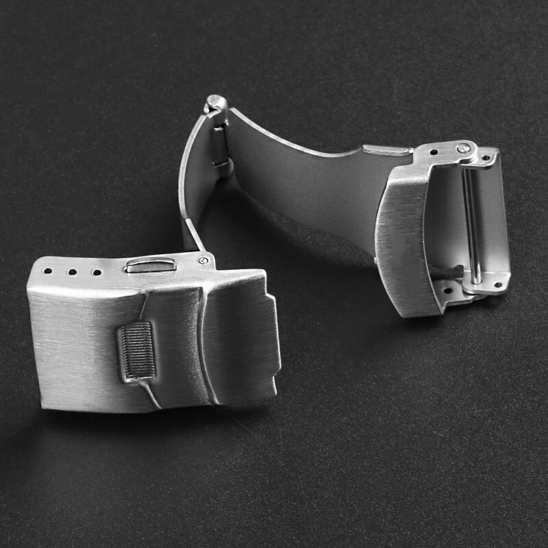 Premium Stainless Steel Double Push Buckle Metal Folding Clasp 16/18/20/22/24mm