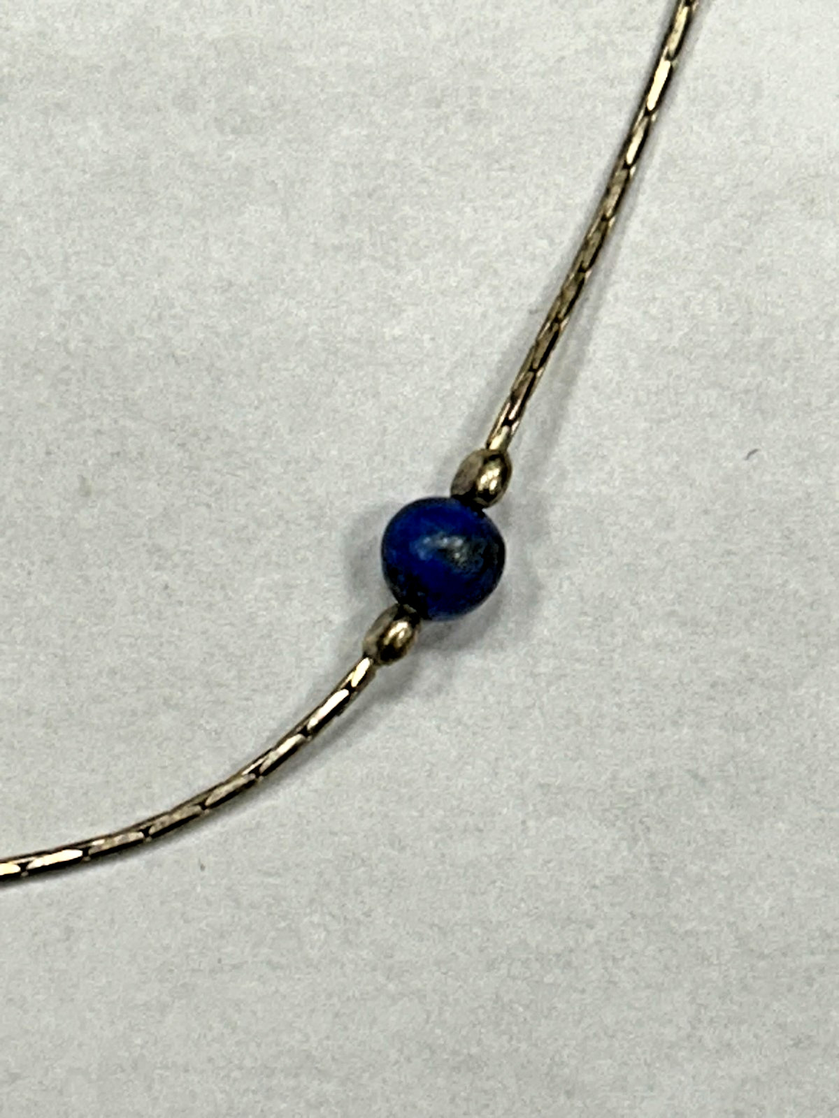 Signed RL 95 Sterling silver Blue Lapis Gemstone Anklet 11 Inches Ralph Lauren