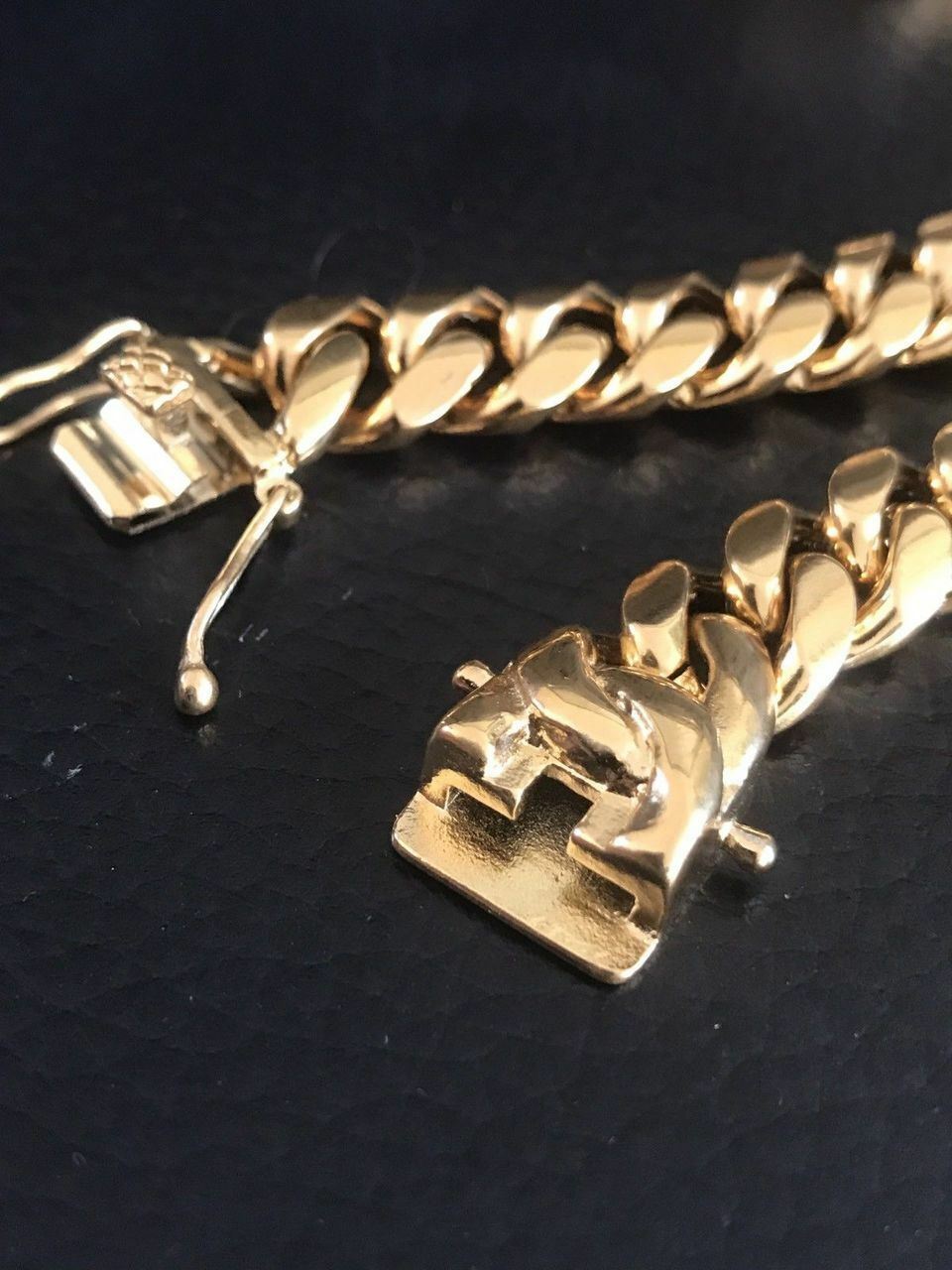 12mm Men’s Miami Cuban Link Bracelet & Chain Set 18k Gold Plated Stainless Steel