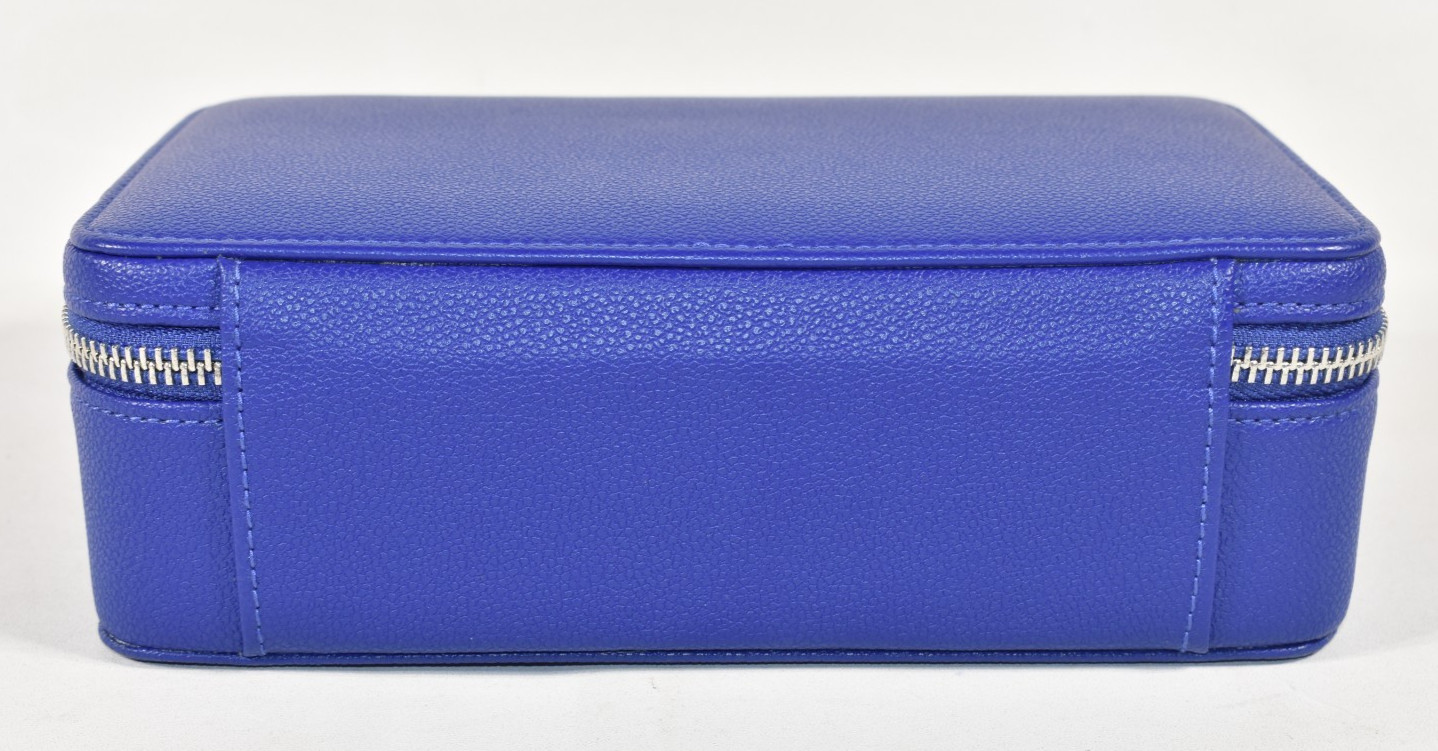 Mark and Graham Medium Travel Jewelry Case True Blue Blank No Mono NWOT