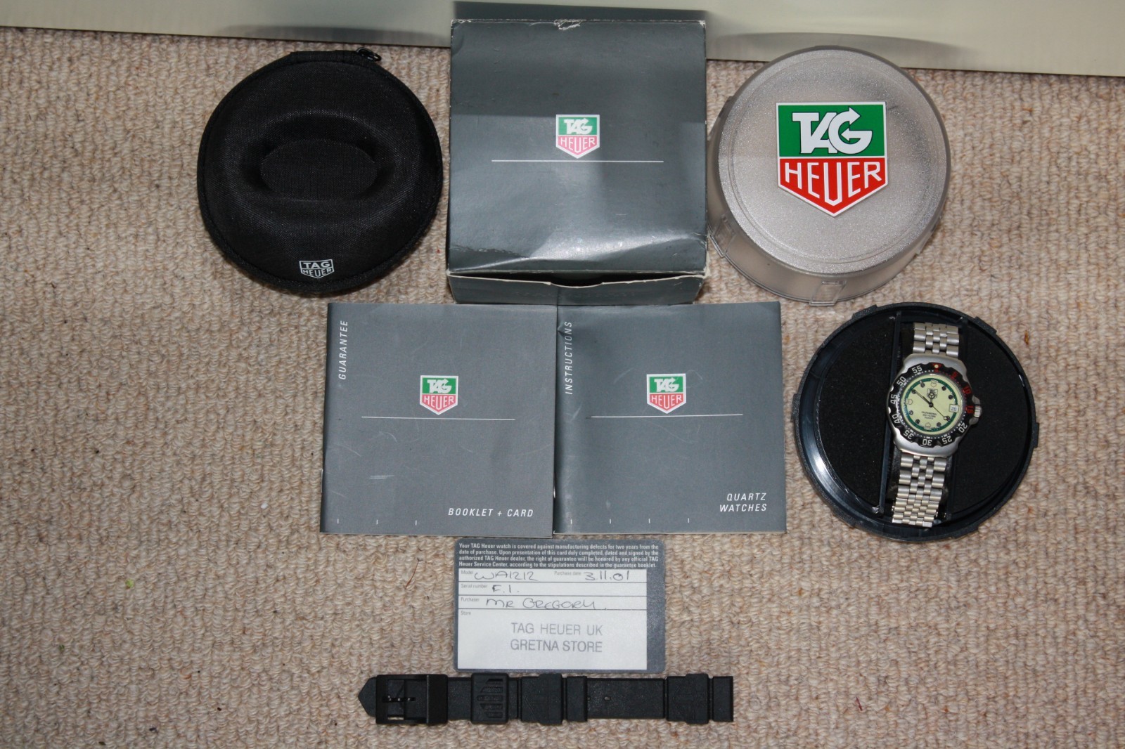 TAG Heuer F1 Formula One WA1212 Watch, Warranty Card & Box – Mint Condition