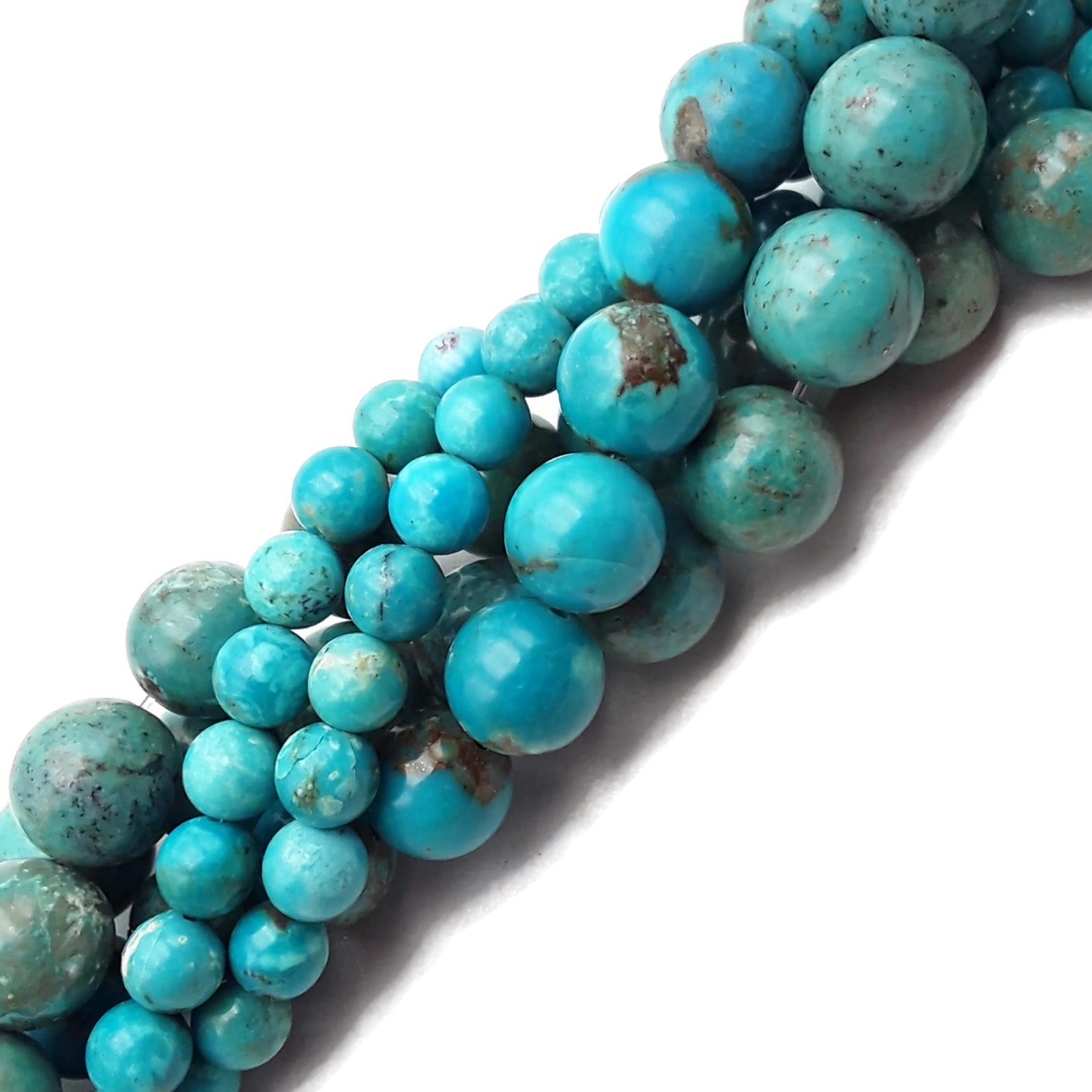 Genuine Natural Turquoise Smooth Round Beads 5mm 6mm 7mm 8mm 9mm 15.5″ Strand