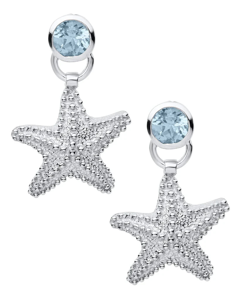 .925SS Cape Cod : Sterling Sliver Starfish and Blue Topaz by LeStage