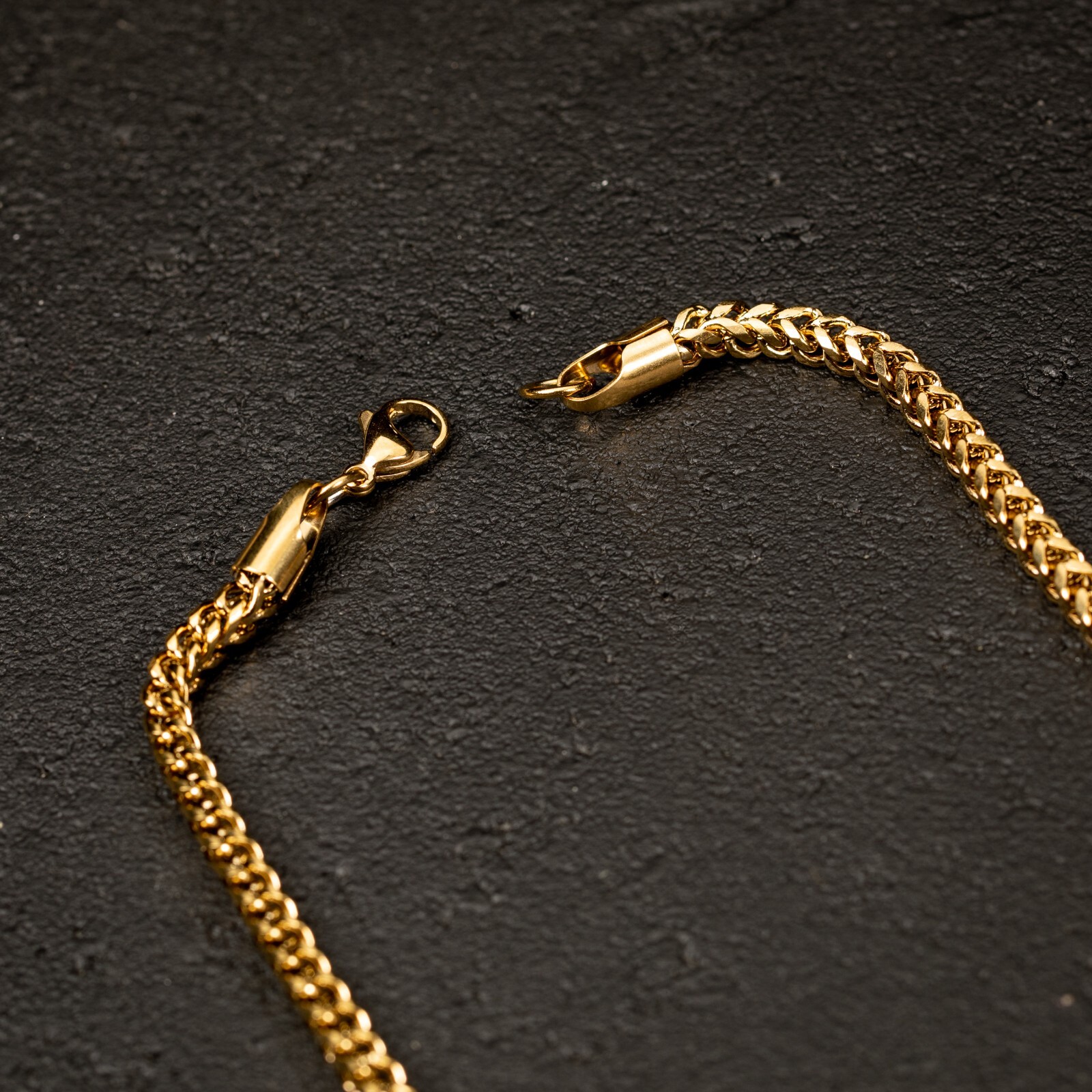Yellow Gold Plated Solid Heavy 316 Stainless Steel 4MM Franco Chain Necklace