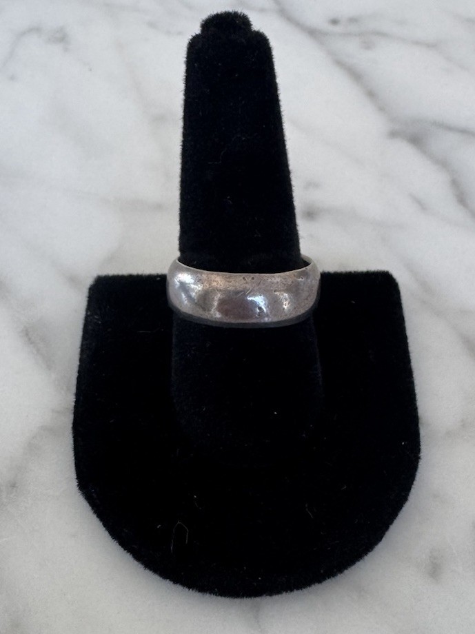 Unisex Vintage Sterling Silver 925 Stamped Plain Band Ring Wedding Size 9
